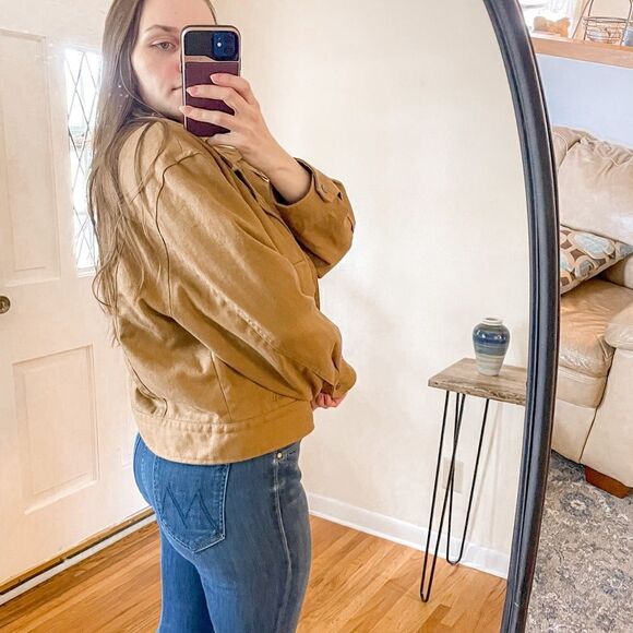 Banana Republic Amelia Flight Jacket Hemp Caramel Apple L - Picture 2 of 12